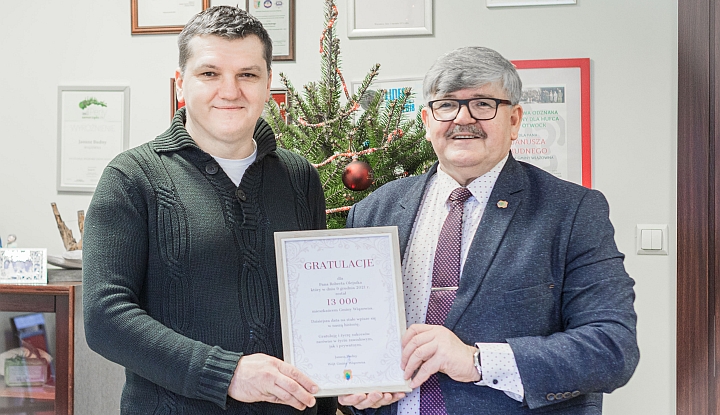 Pan Robert był mocno zaskoczony, ale i uradowany faktem, że został 13 000 mieszkańce naszej gminy