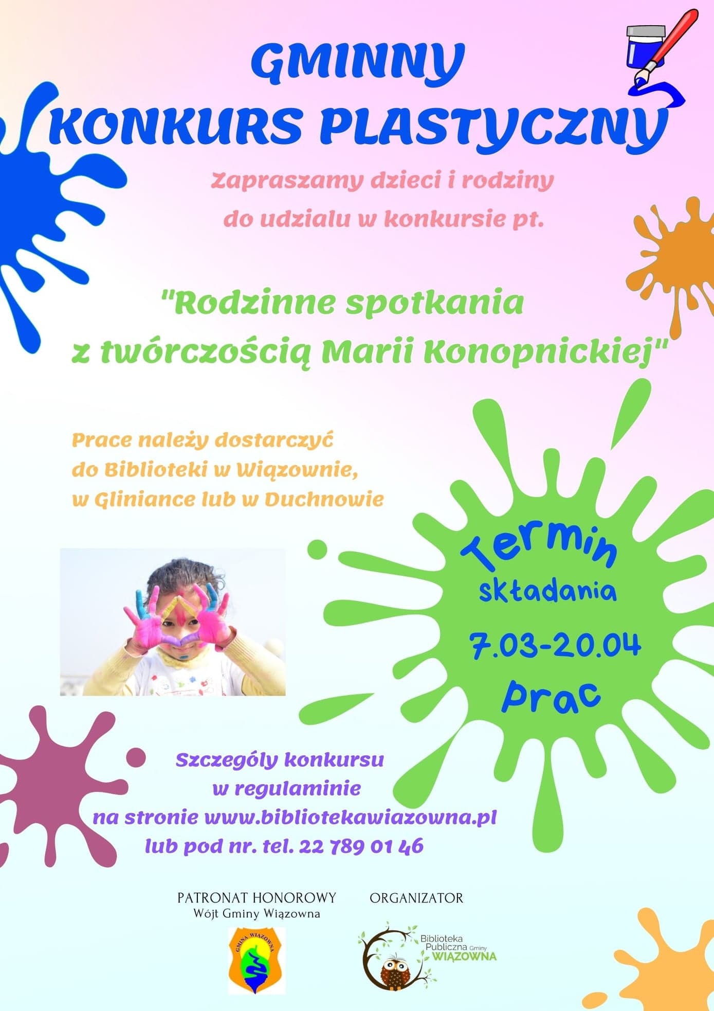 Gminnym Konkursie Plastycznym pn. “Rodzinne spotkania z twórczością Marii Konopnickiej”