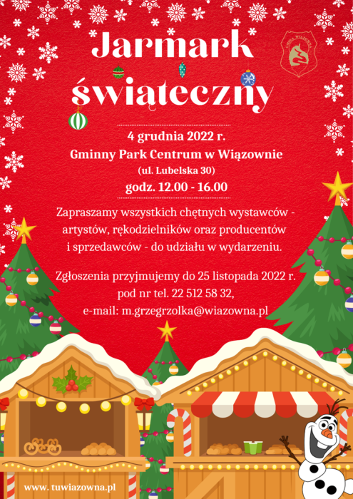 Jarmark świąteczny 4 grudnia w Wiązownie
