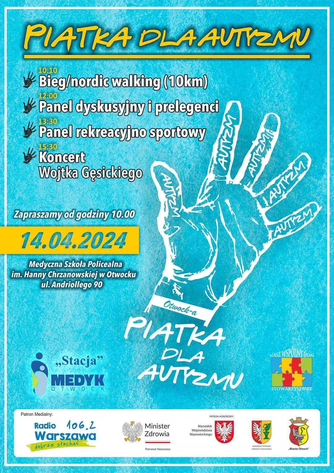 Piątka dla autyzmu - wydarzenie 14 kwietnia w Otwocku.